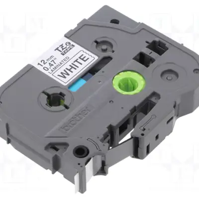 BROTHER 12MM BLACK ON WHITE TAPE TZE-231