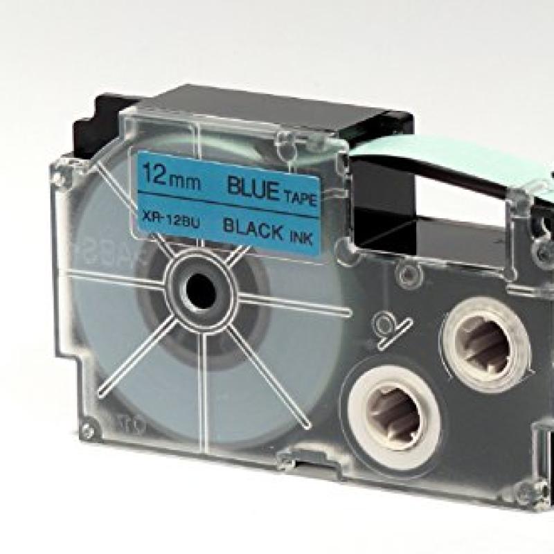 Casio  12mm Black on Blue Label Tape
