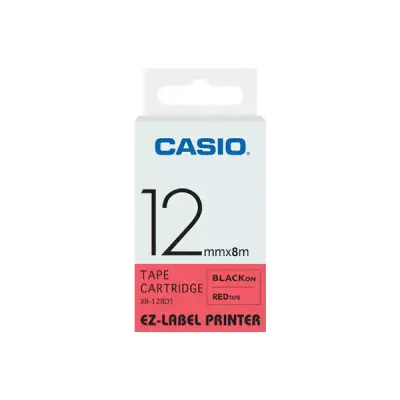 Casio 12mm Black on Red Label Tape