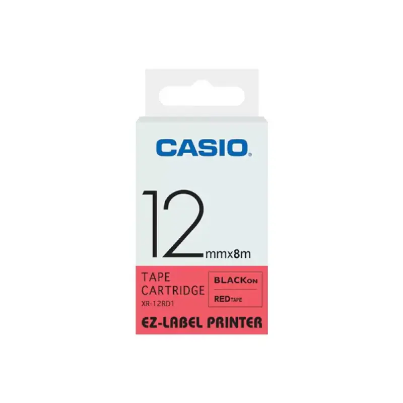 Casio 12mm Black on Red Label Tape