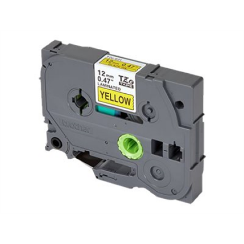 Brother TZe-631 Laminated Label Tape (Black on Yellow – 12mm x 8m)
