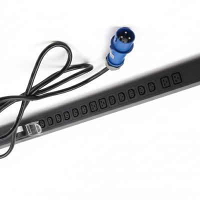 AMT 16-WAY PDU (12 × C13 + 4 × C19) WITH 32A INDUSTRIAL PLUG