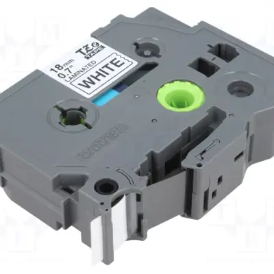 BROTHER 18MM BLACK ON WHITE TAPE TZE-241