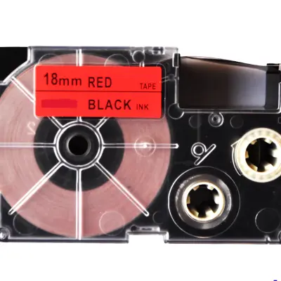 Casio 18mm Black on Red Label Tape