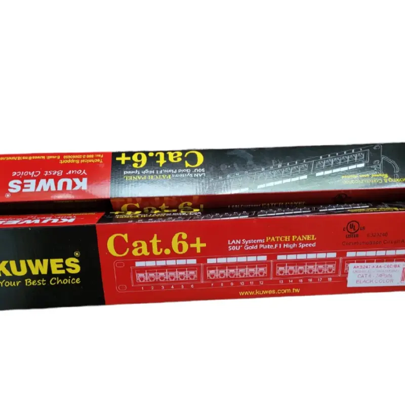 KUWES Cat.6+ 24-Port Loaded Patch Panel