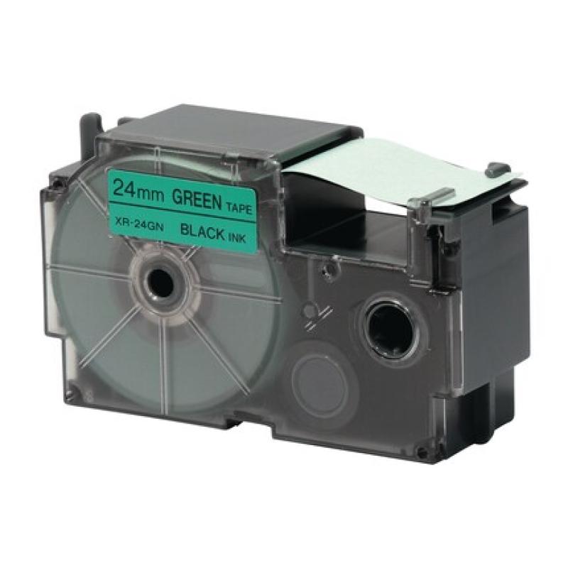 Casio 24mm Black on Green Label Tape
