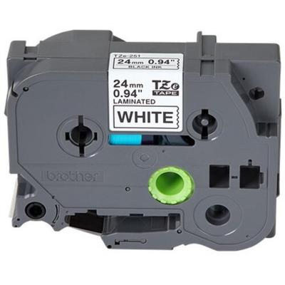 BROTHER 24MM BLACK ON WHITE TAPE TZE-251