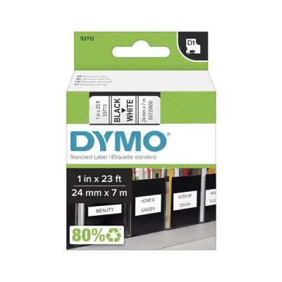 Dymo Tape 24Mmx7M White D1 Standard Labelling