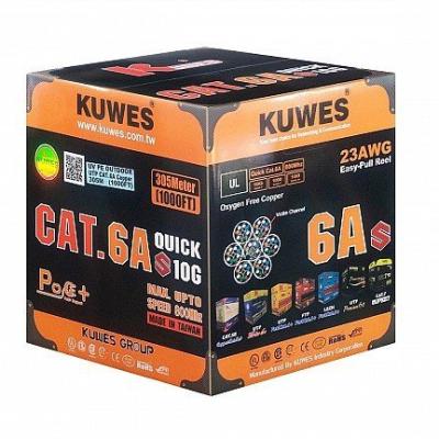 Kuwes F/UTP CAT6A 23AWG Outdoor Cable PE Jacket Black 305m