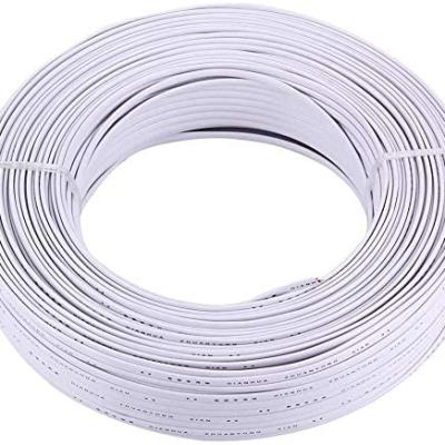 4 Core Flat Telephone Cable Roll White 100 Yards