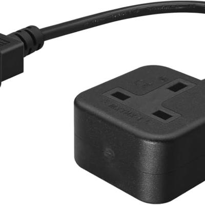 AMT C14 to UK 3-Pin Socket Power Adapter short cable 20CM