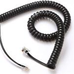 AMT RJ11 6P4C coiled telephone cord, coil length 1.4FT, stretchable up to 3.5M