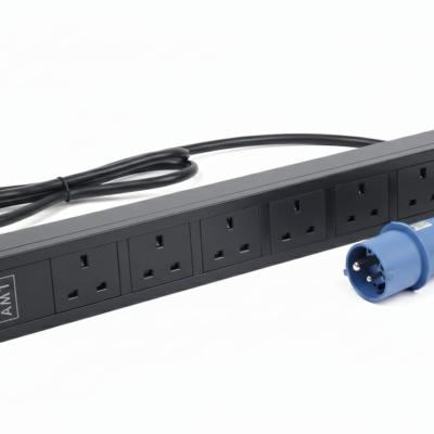AMT 6-WAY UK PDU WITH 16A INDUSTRIAL PLUG