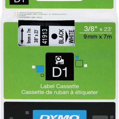 Dymo Tape 9Mmx7M White D1 Standard Labelling 9Mm X 7M Black On White, Black/White