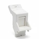 Angled shutter module for RJ45 keystone jacks