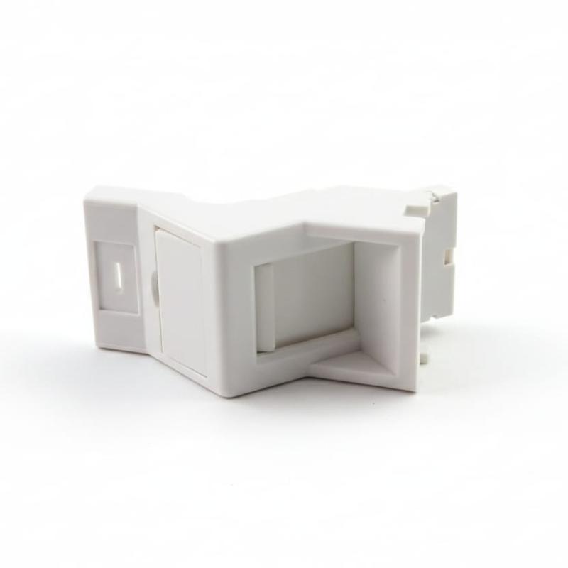 Angled shutter module for RJ45 keystone jacks