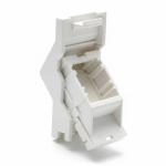 Angled shutter module for RJ45 keystone jacks