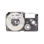 Casio 9 mm Black on White Label Tape