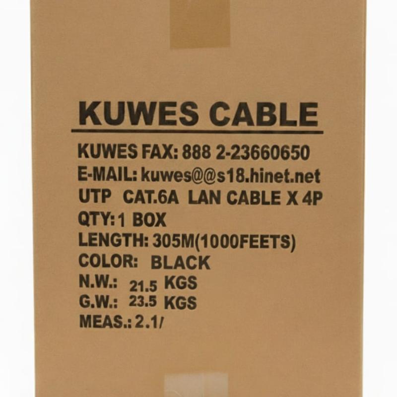 KUWES UTP CAT6A 305 MTR 23AWG BLACK