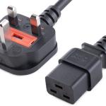 AMT 1.8MTR POWER CABLE 3 PIN UK TO C19 CABLE 1.5 mm² FULL COPPER