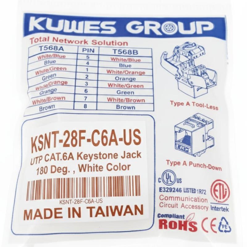 KUWES RJ45 CAT6A KEYSTONE JACK