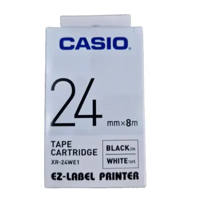 Casio 24mm Black on White Label Tape