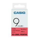 Casio 9 mm Black on Red Label Tape