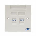 Cat5E Dual-port fixed keystone faceplate JE