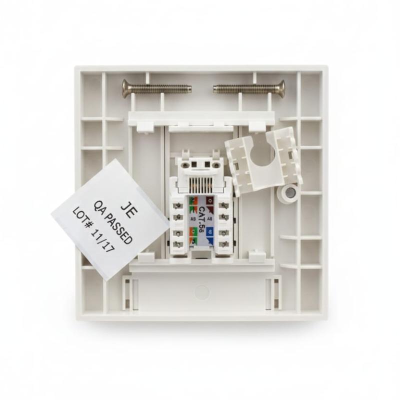 Cat5E single-port fixed keystone faceplate JE