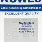 KUWES DUAL PORT RJ45 FACE PLATE
