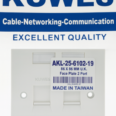 KUWES DUAL PORT RJ45 FACE PLATE