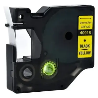 Dymo D1 40918 Labeling Tape – 9mm x 7m – Black on Yellow Durable Label Tape for Label Manager Printers