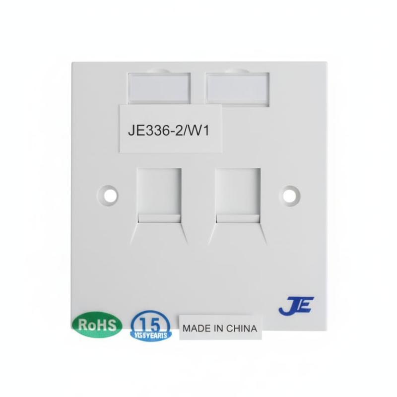 JE DUAL PORT RJ45 FACE PLATE