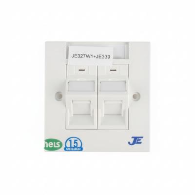 JE ANGULAR DUAL PORT RJ45 FACE PLATE