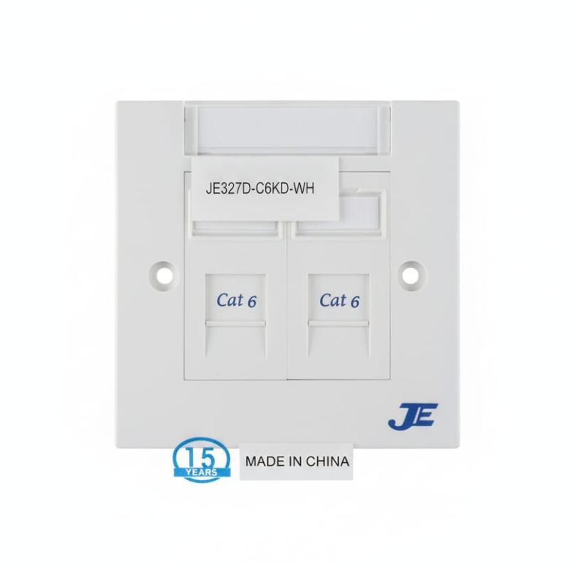JE Dual Port Cat6 Fixed Type Face Plate