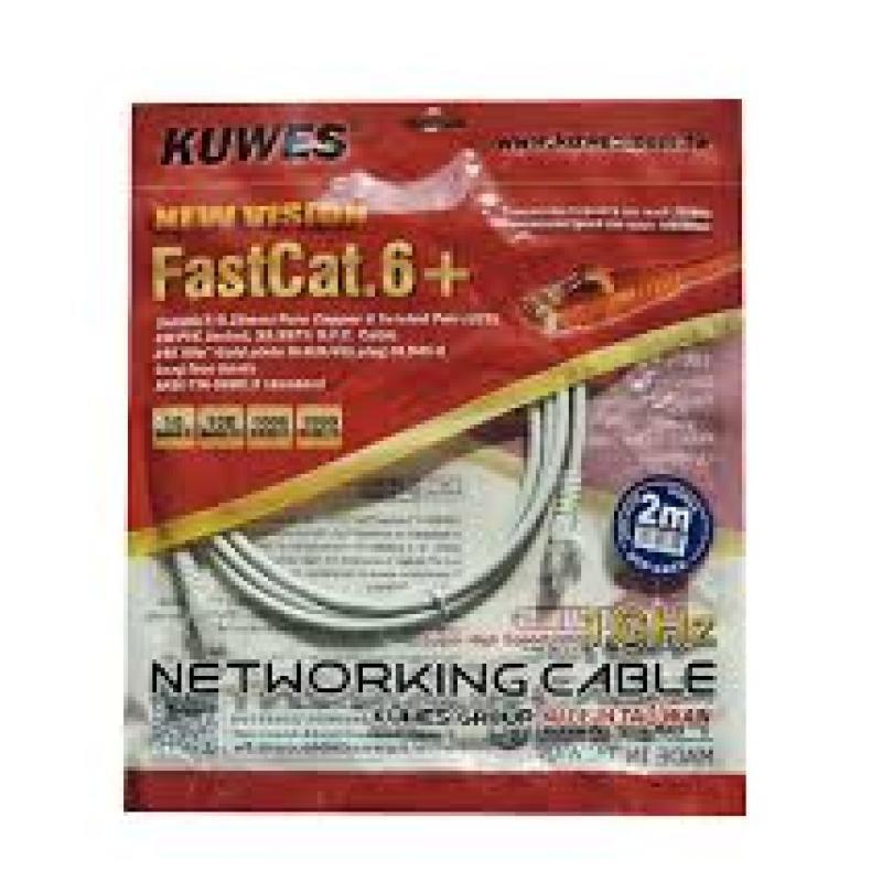 2.0 MTR FAST CAT6+ PATCH CORD GREY KUWES