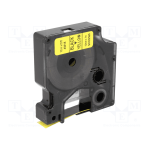 Dymo Tape 12mm x 7m Black on Yellow