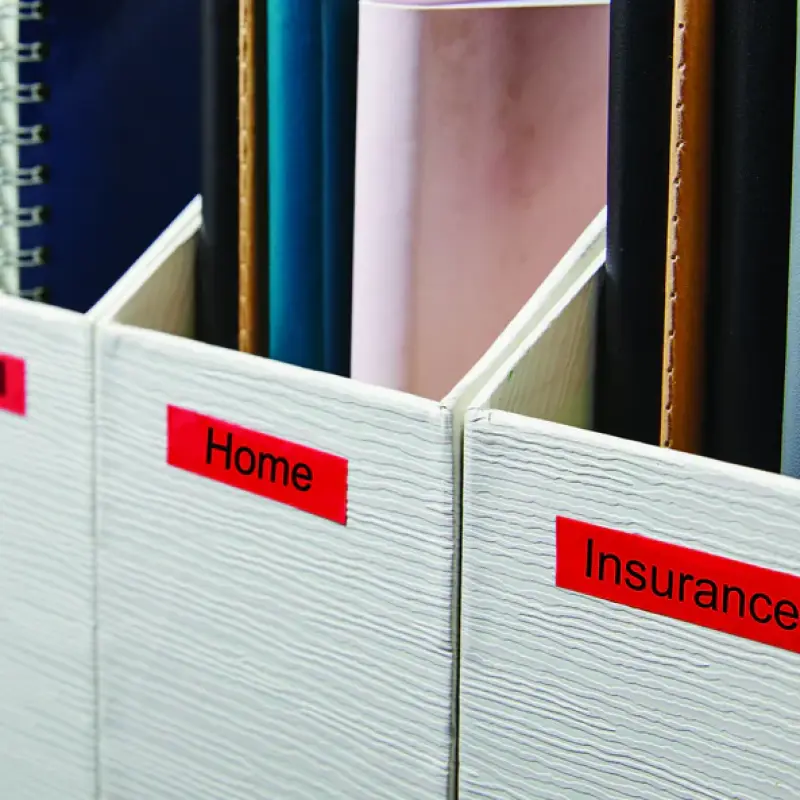 Dymo Tape 12mm x 7m Black on Red