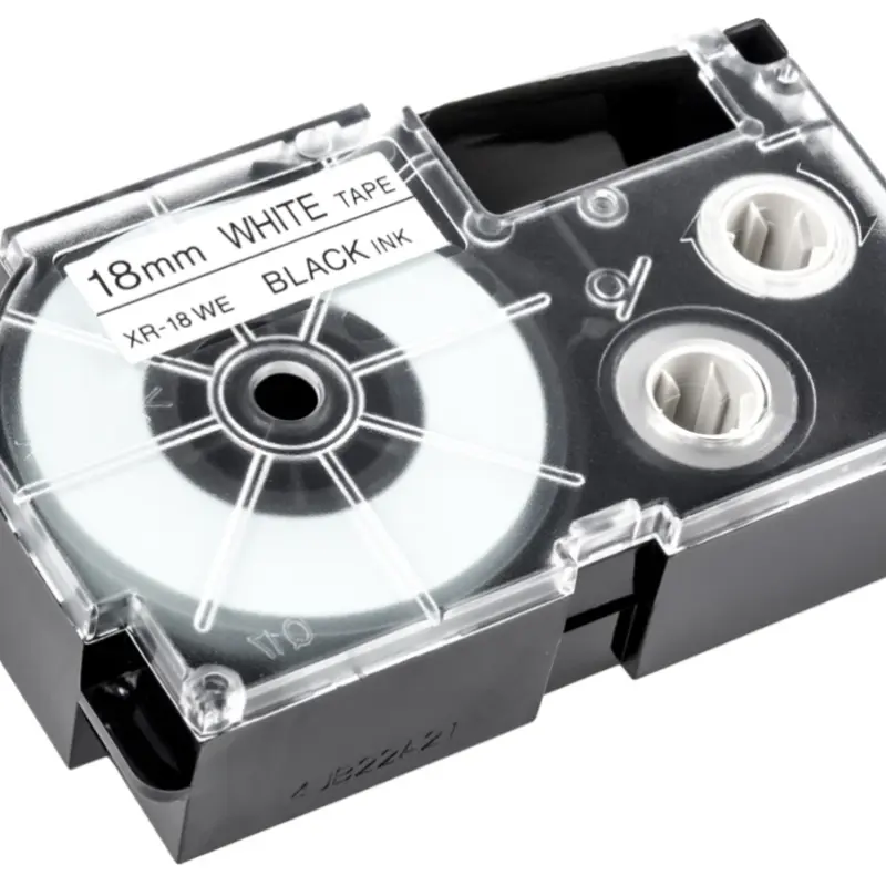 Casio 18mm Black on White Label Tape
