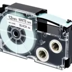 Casio 12mm Black on White Label Tape