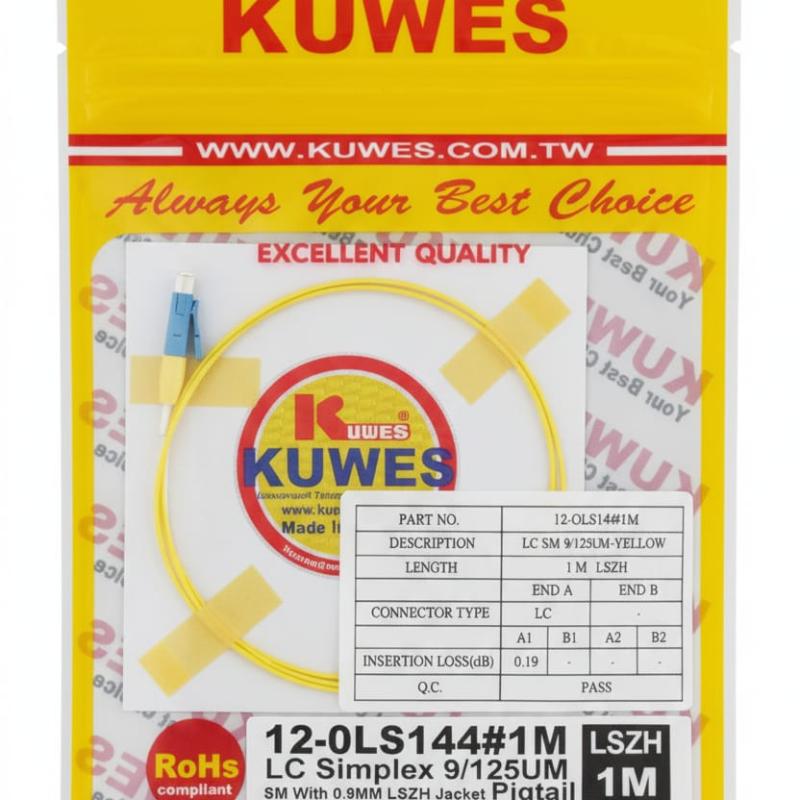 KUWES LC Simplex 9/125µm Singlemode Pigtail (1 Meter)