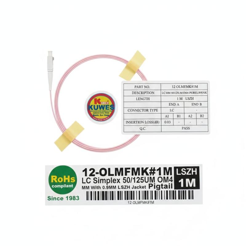 Kuwes SC Simplex 50/125µm OM4 Pigtail 1 Meter LSZH