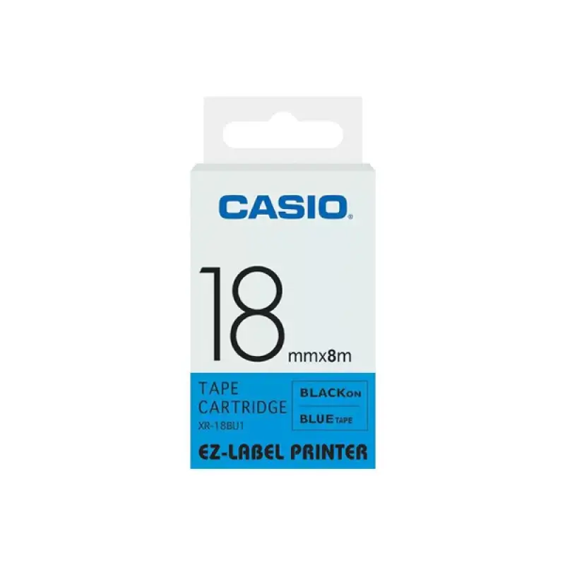 Casio 18mm Black on Blue Label Tape