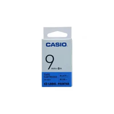 Casio 9 mm Black on Blue Label Tape