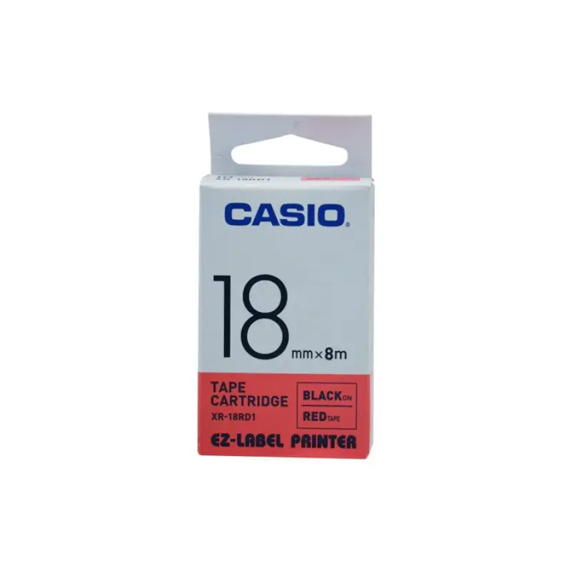 Casio 18mm Black on Red Label Tape
