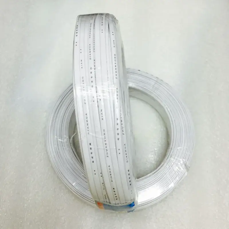 4 Core Flat Telephone Cable Roll White 100 Yards
