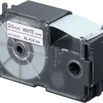 Casio 24mm Black on White Label Tape