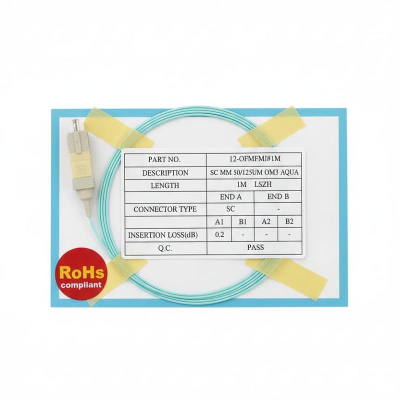 Kuwes SC Simplex 50/125µm OM3 Pigtail, 1 Meter, LSZH (Aqua)