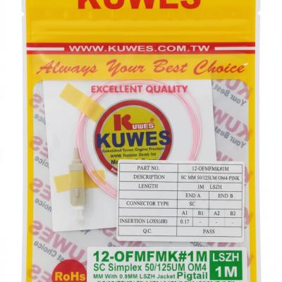 Kuwes SC Simplex 50/125µm OM4 Pigtail, 1 Meter, LSZH