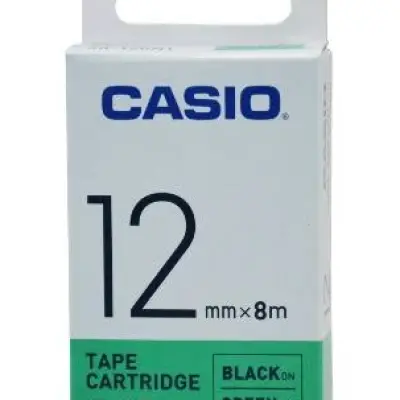Casio 12mm Black on Green Label Tape